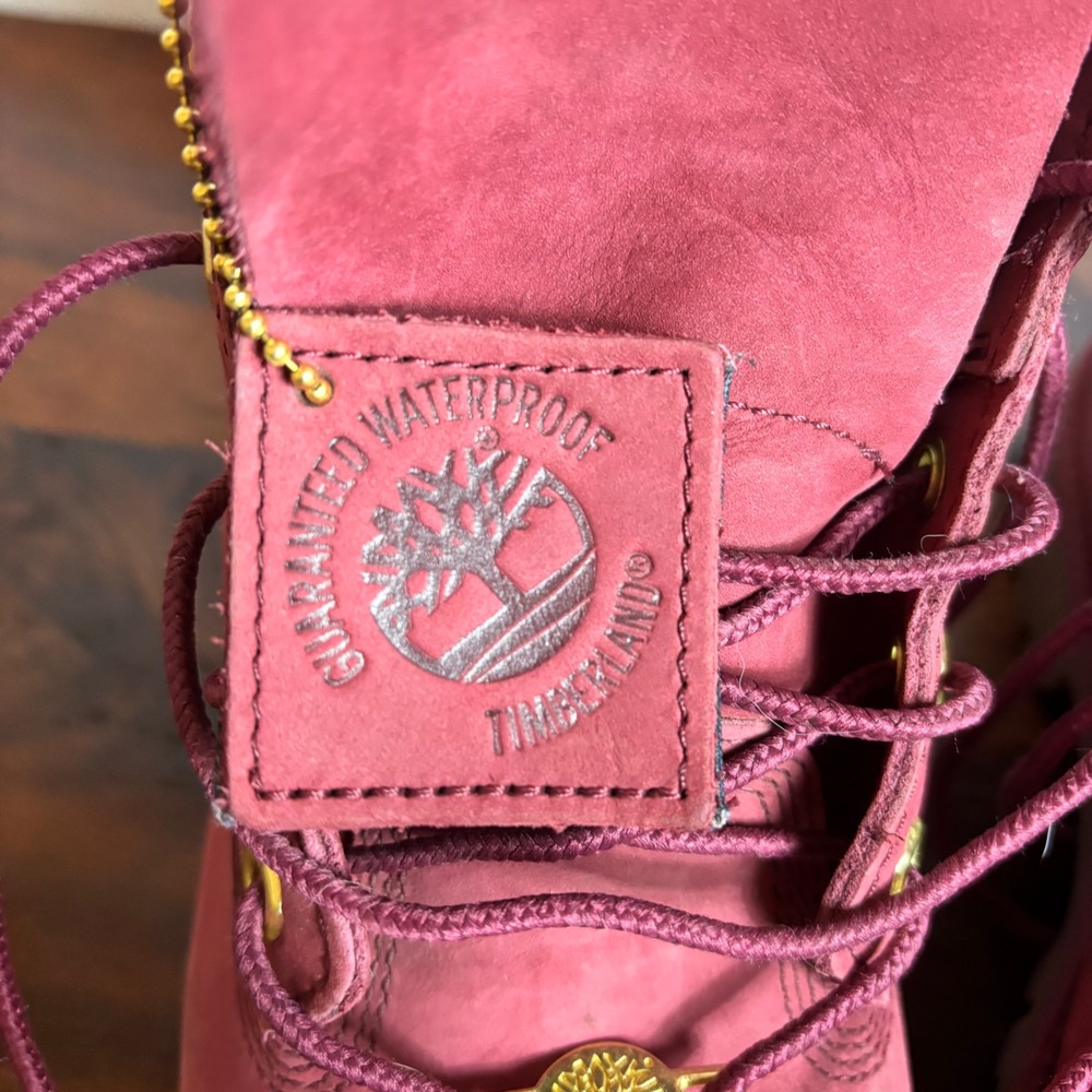Timberland Women's Burgundy Suede Lace-Up Boots - Picture 5 of 13